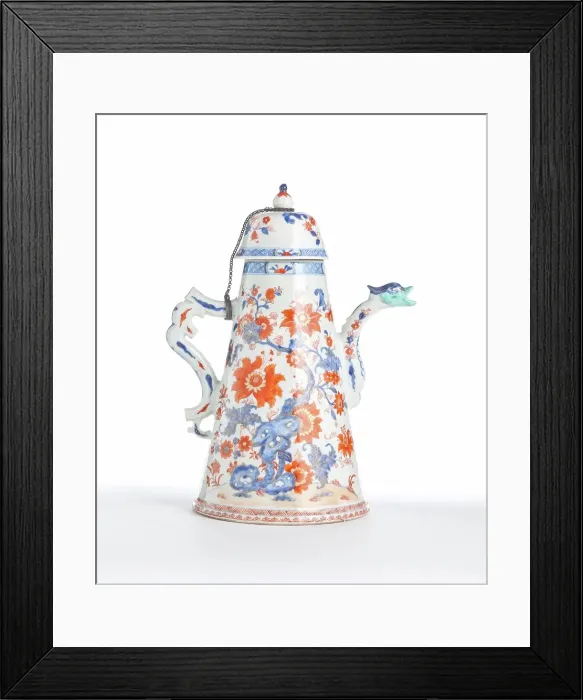 Framed Print : Coffee pot with lid and chain, 1740. Creator: Unknown Framed Print : Coffee pot with lid and chain, 1740. Creator: Unknown
