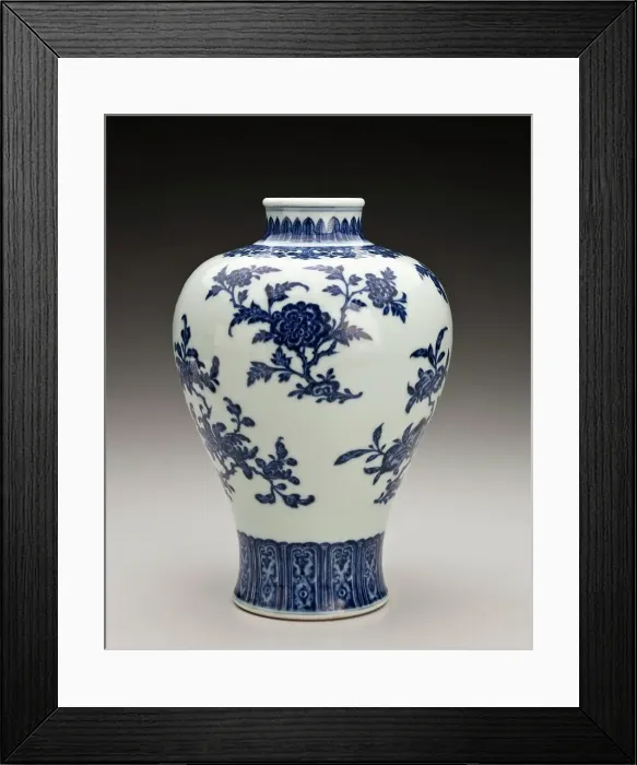 Framed Print : Vase with floral design, 1736-1795. Creator: Unknown Framed Print : Vase with floral design, 1736-1795. Creator: Unknown