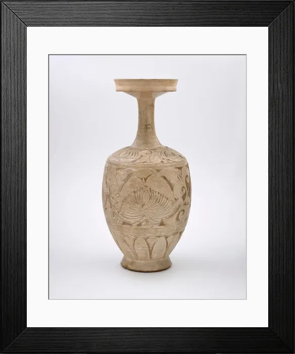 Framed Print : Vase with carved peony scrolls, about 1000. Creator: Unknown Framed Print : Vase with carved peony scrolls, about 1000. Creator: Unknown