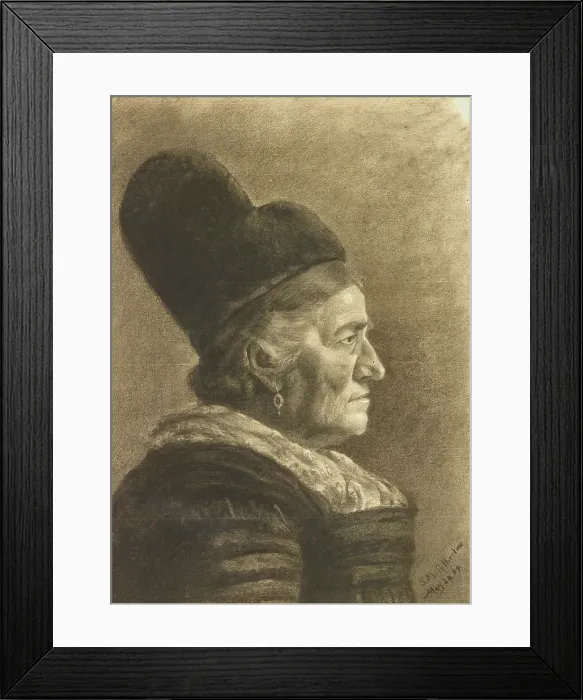 Framed Print : Study Head (Elderly Woman in Profile), 1909. Creator: Mary Albertine Sondermann Framed Print : Study Head (Elderly Woman in Profile), 1909. Creator: Mary Albertine Sondermann