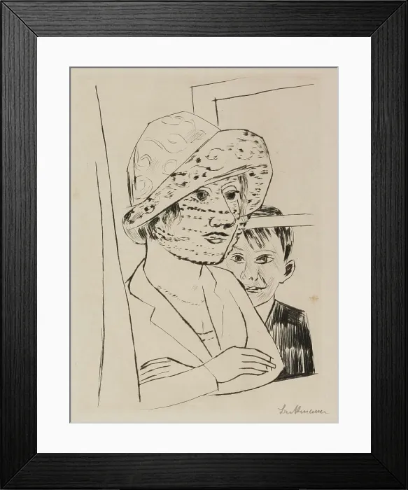 Framed Print : Dame mit Knabe (Woman and Boy) - (Minna and Peter Beckmann), 1924. Creator: Max Beckmann Framed Print : Dame mit Knabe (Woman and Boy) - (Minna and Peter Beckmann), 1924. Creator: Max Beckmann