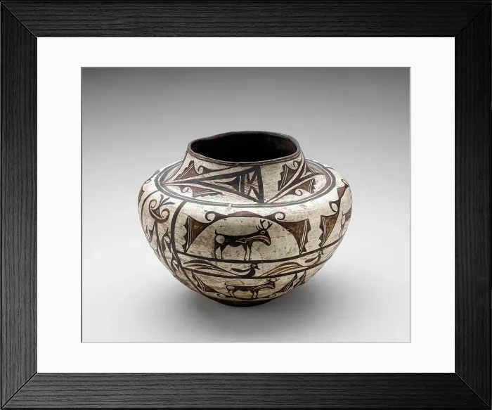 Framed Print : Vessel with deer showing red heart line, 1870-1885. Creator: Unknown Framed Print : Vessel with deer showing red heart line, 1870-1885. Creator: Unknown