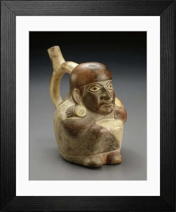 Framed Print : Vessel in the form of a seated figure, 300-500. Creator: Unknown Framed Print : Vessel in the form of a seated figure, 300-500. Creator: Unknown