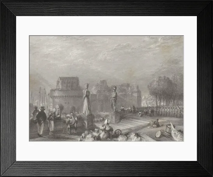 Framed Print : Chateau de Nantes, 1833. Creators: JMW Turner, William Miller Framed Print : Chateau de Nantes, 1833. Creators: JMW Turner, William Miller
