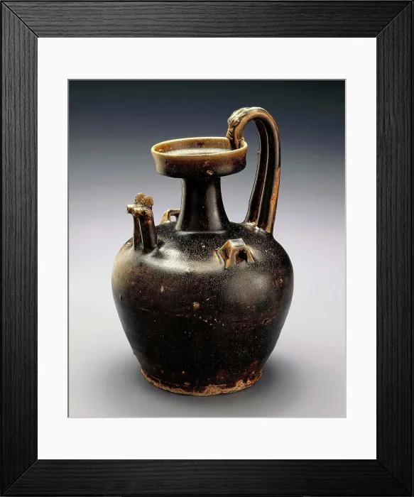 Framed Print : Ewer with twin chicken-head spouts and dragon handle, 317-420. Creator: Unknown Framed Print : Ewer with twin chicken-head spouts and dragon handle, 317-420. Creator: Unknown