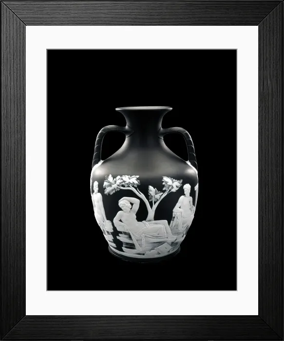 Framed Print : Vase (copy of Portland vase), about 1790. Creator: Josiah Wedgwood & Sons Framed Print : Vase (copy of Portland vase), about 1790. Creator: Josiah Wedgwood & Sons