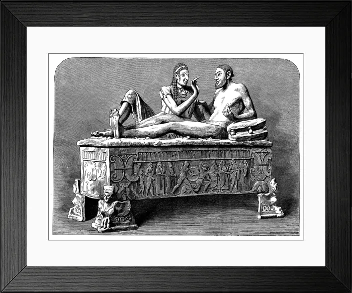 Framed Print : The Castellani Collection in the British Museum - Etruscan sarcophagus, 1873. Creator: Unknown Framed Print : The Castellani Collection in the British Museum - Etruscan sarcophagus, 1873. Creator: Unknown
