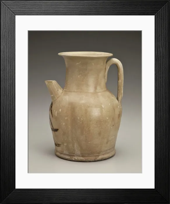 Framed Print : Melon-shaped ewer with bird design, date unknown. Creator: Unknown Framed Print : Melon-shaped ewer with bird design, date unknown. Creator: Unknown
