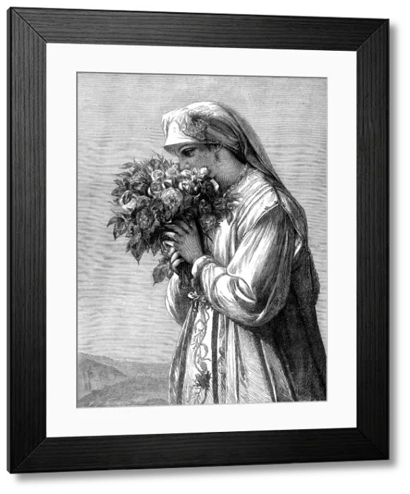 Framed Print : Les Roses. by Portaels, 1873. Creator: William Biscombe Gardner Framed Print : Les Roses. by Portaels, 1873. Creator: William Biscombe Gardner