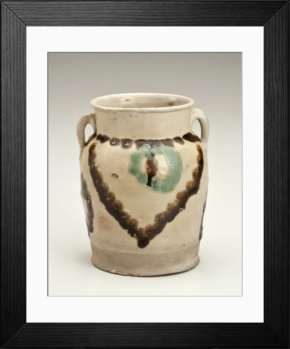Framed Print : Jar with lotus leaf design, date unknown. Creator: Unknown Framed Print : Jar with lotus leaf design, date unknown. Creator: Unknown