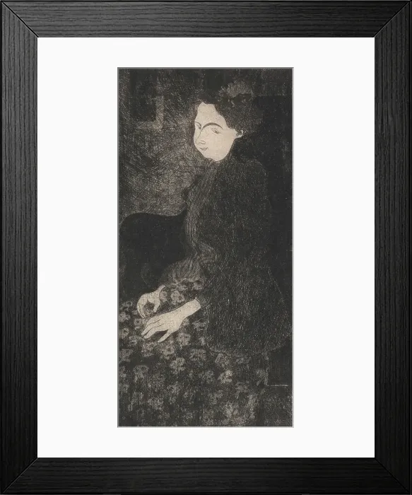 Framed Print : Femme assise avec chapeau a plumes (Seated Woman with Feathered Hat), about 1893. Creator: Armand Seguin Framed Print : Femme assise avec chapeau a plumes (Seated Woman with Feathered Hat), about 1893. Creator: Armand Seguin