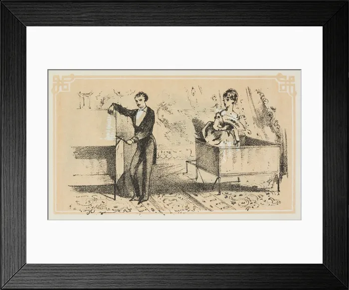 Framed Print : Dr. Lynn performs a magical illusion, 1870. Creator: Unknown Framed Print : Dr. Lynn performs a magical illusion, 1870. Creator: Unknown