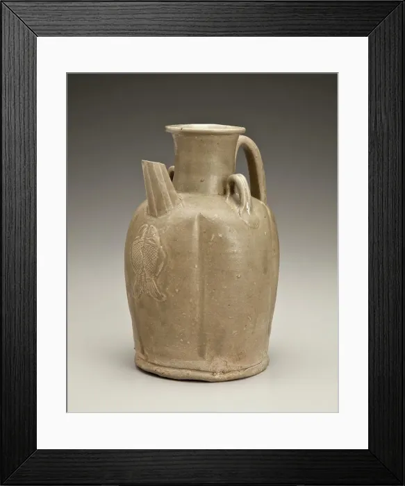 Framed Print : Melon-shaped ewer with fish applique, date unknown. Creator: Unknown Framed Print : Melon-shaped ewer with fish applique, date unknown. Creator: Unknown