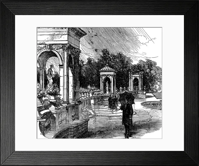 Framed Print : On the terrace at Trentham, 1873. Creator: Unknown Framed Print : On the terrace at Trentham, 1873. Creator: Unknown