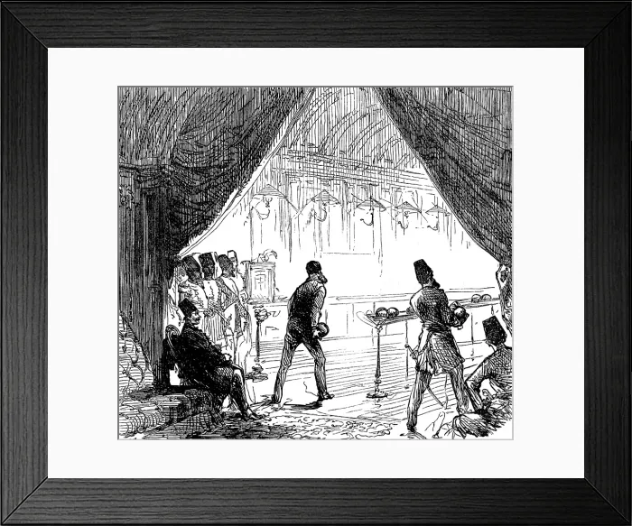Framed Print : In the bowling-alley at Trentham, 1873. Creator: Unknown Framed Print : In the bowling-alley at Trentham, 1873. Creator: Unknown