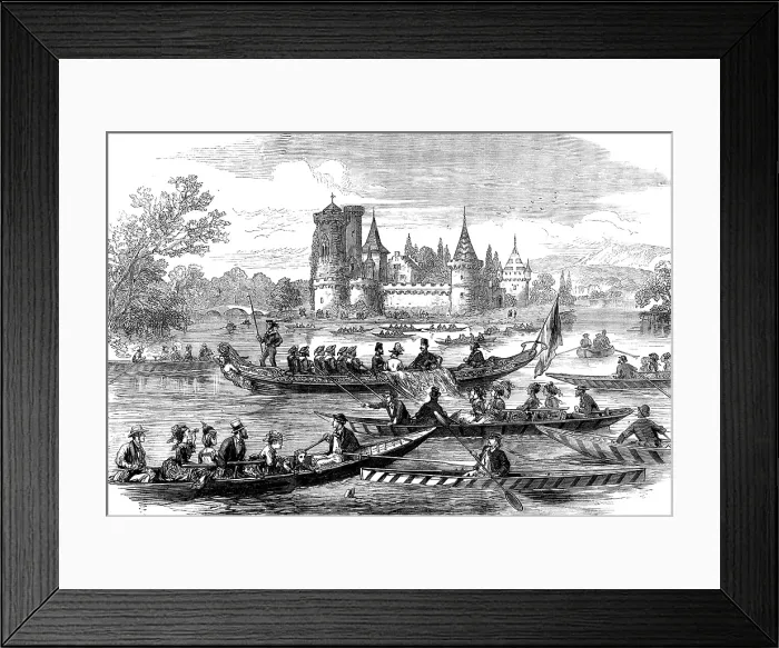 Framed Print : The Shah on the Lake of Laxenburg, near Vienna, 1873. Creator: Unknown Framed Print : The Shah on the Lake of Laxenburg, near Vienna, 1873. Creator: Unknown