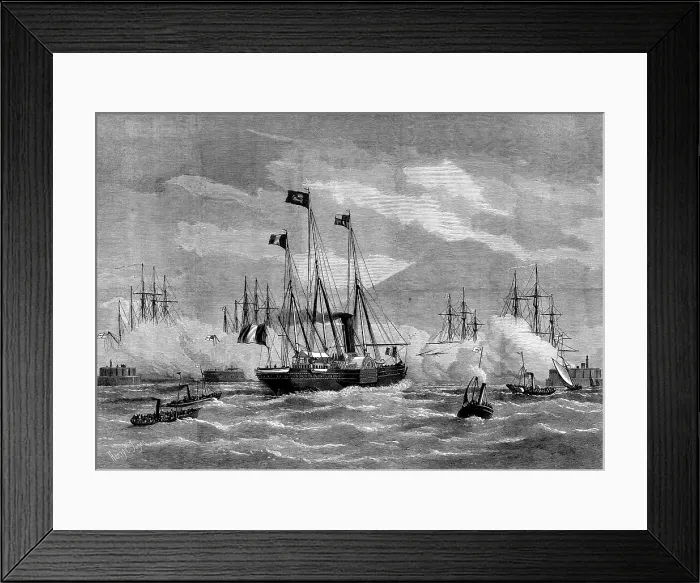 Framed Print : Departure of the Shah from Portsmouth, 1873. Creator: Unknown Framed Print : Departure of the Shah from Portsmouth, 1873. Creator: Unknown