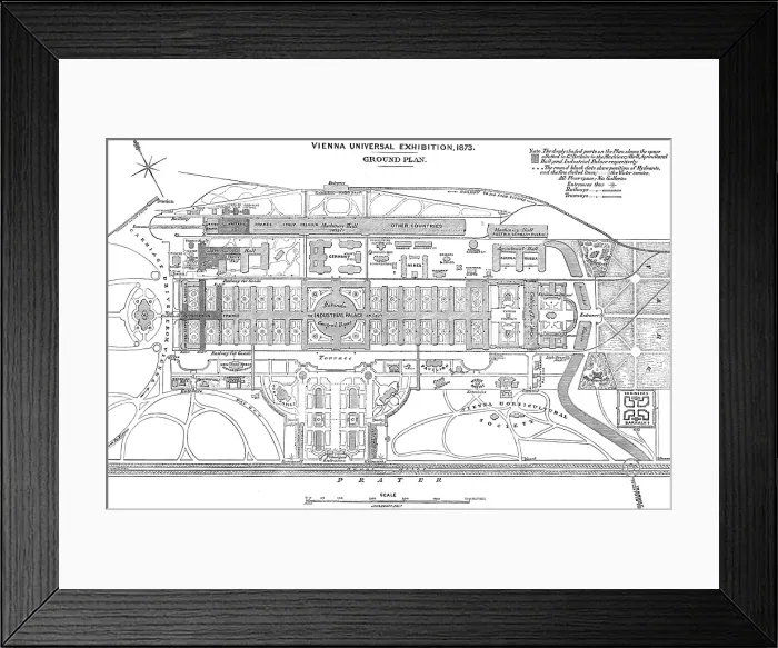 Framed Print : Vienna Universal Exhibition - ground plan, 1873. Creator: Unknown