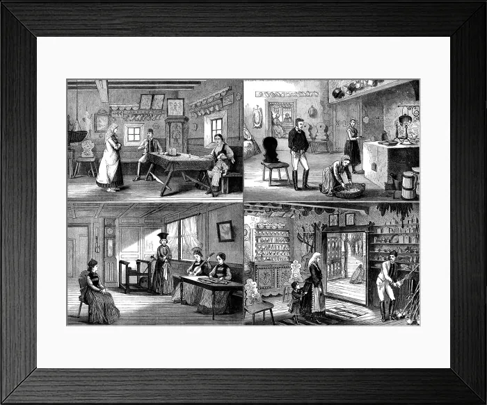 Framed Print : Models of rustic dwelling-houses at the Vienna Exhibition, 1873. Creator: Unknown Framed Print : Models of rustic dwelling-houses at the Vienna Exhibition, 1873. Creator: Unknown