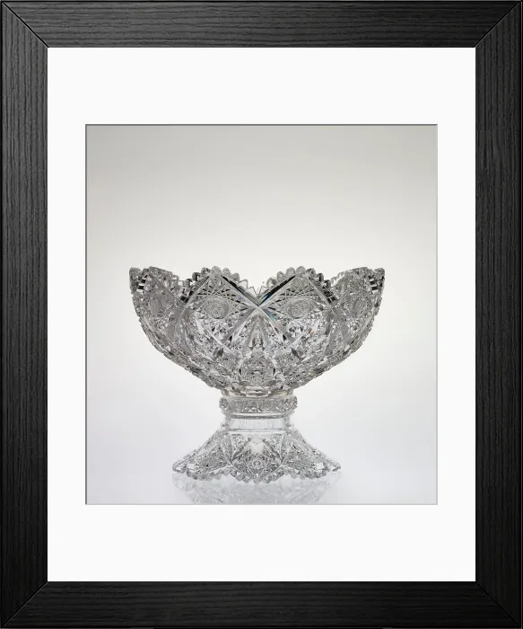 Framed Print : Kensington pattern punch bowl on stand, probably designed about 1895-1900. Creator: TG Hawkes & Co Framed Print : Kensington pattern punch bowl on stand, probably designed about 1895-1900. Creator: TG Hawkes & Co