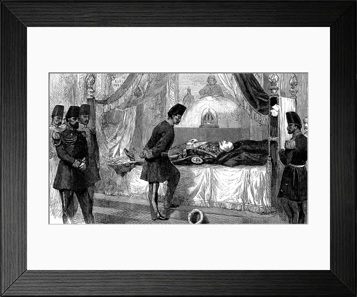 Framed Print : The Shah at Madame Tussaud's Gallery of Waxwork Figures, 1873. Creator: Unknown. The Shah at Madame Tussaud's Gallery of Waxwork Figures, 1873. Creator: Unknown Framed Print : The Shah at Madame Tussaud's Gallery of Waxwork Figures, 1873. Creator: Unknown. The Shah at Madame Tussaud's Gallery of Waxwork Figures, 1873. Creator: Unknown