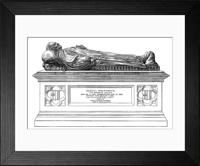 Framed Print : Monument of the late Right Rev. Dr. S. Waldegrave, Bishop of Carlisle, 1873. Creator: Unknown Framed Print : Monument of the late Right Rev. Dr. S. Waldegrave, Bishop of Carlisle, 1873. Creator: Unknown