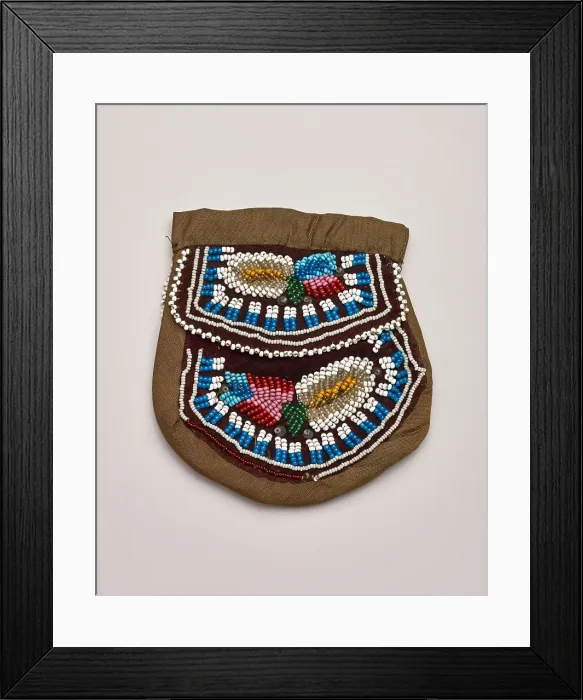 Framed Print : Bag With Stylized Floral Design, 1870-1910. Creator: Unknown Framed Print : Bag With Stylized Floral Design, 1870-1910. Creator: Unknown