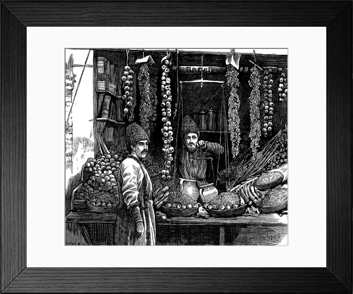 Framed Print : The Nations of Western Asia: Armenian fruitseller, 1873. Creator: Unknown Framed Print : The Nations of Western Asia: Armenian fruitseller, 1873. Creator: Unknown