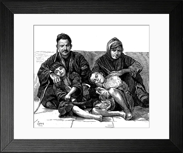 Framed Print : The Nations of Western Asia: Poor Kurd family, 1873. Creator: Unknown Framed Print : The Nations of Western Asia: Poor Kurd family, 1873. Creator: Unknown