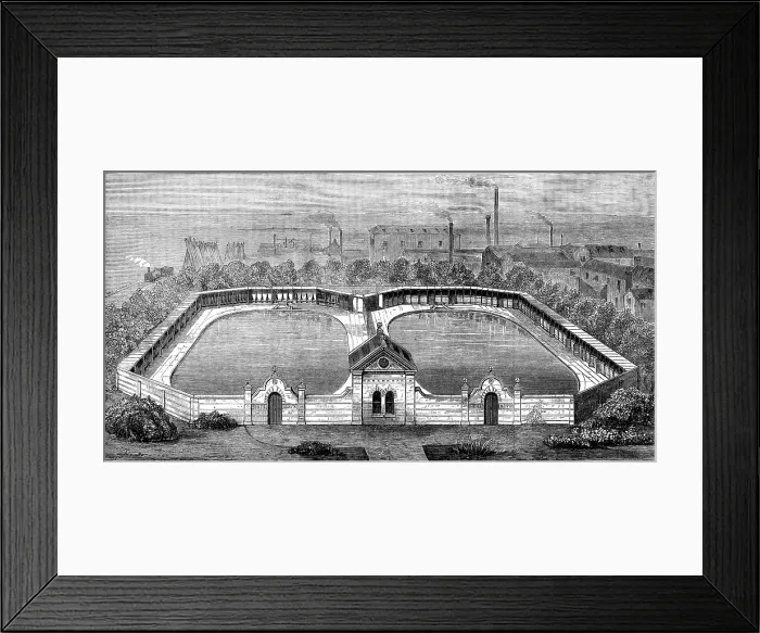 Framed Print : Free swimming-baths at Derby, presented by Mr. Bass, M.P. 1873. Creator: Unknown Framed Print : Free swimming-baths at Derby, presented by Mr. Bass, M.P. 1873. Creator: Unknown