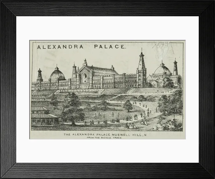Framed Print : The Alexandra Palace, Muswell Hill N. from the bicycle track, 19th century. Creator: Unknown Framed Print : The Alexandra Palace, Muswell Hill N. from the bicycle track, 19th century. Creator: Unknown