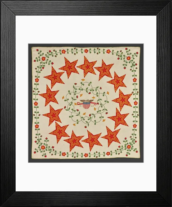 Framed Print : Quilt (Stars And Eagle), 1853. Creator: Unknown Framed Print : Quilt (Stars And Eagle), 1853. Creator: Unknown