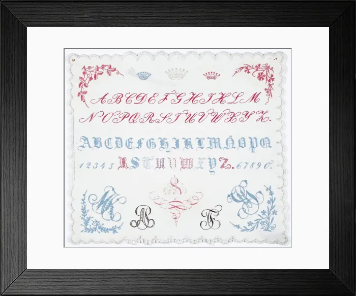Framed Print : Sampler, 1844. Creator: Unknown Framed Print : Sampler, 1844. Creator: Unknown