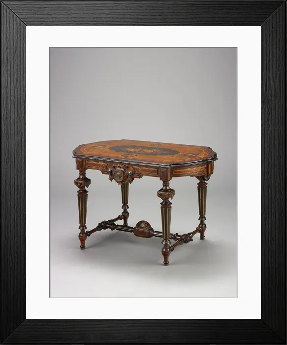 Framed Print : Center table, about 1870. Creator: Unknown Framed Print : Center table, about 1870. Creator: Unknown