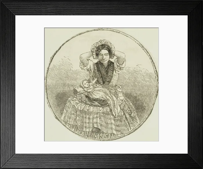 Framed Print : Woman with a baby, 1865. Creator: Unknown Framed Print : Woman with a baby, 1865. Creator: Unknown