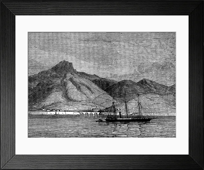 Framed Print : Off the mouth of the Bidassoa, Spain, 1873. Creator: Unknown Framed Print : Off the mouth of the Bidassoa, Spain, 1873. Creator: Unknown