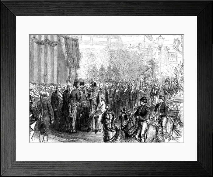 Framed Print : The Shah in Paris: reception at the Arc de Triomphe by the Prefect of the...Municipal Council, 1873. Creator: Unknown Framed Print : The Shah in Paris: reception at the Arc de Triomphe by the Prefect of the...Municipal Council, 1873. Creator: Unknown
