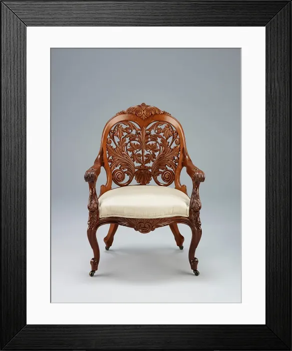 Framed Print : Armchair, about 1850-1860. Creator: Unknown Framed Print : Armchair, about 1850-1860. Creator: Unknown