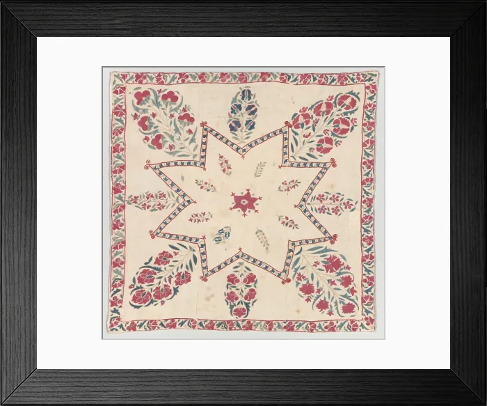 Framed Print : Cover Or Wrapping Cloth (Suzani), 1875-1900. Creator: Unknown Framed Print : Cover Or Wrapping Cloth (Suzani), 1875-1900. Creator: Unknown