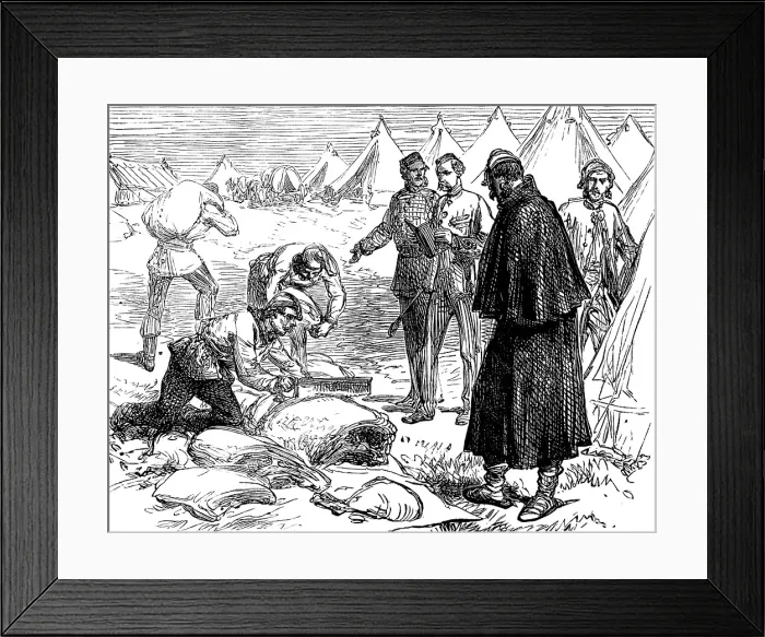 Framed Print : The Autumn Campaign on Dartmoor: issuing rations, 1873. Creator: Unknown Framed Print : The Autumn Campaign on Dartmoor: issuing rations, 1873. Creator: Unknown