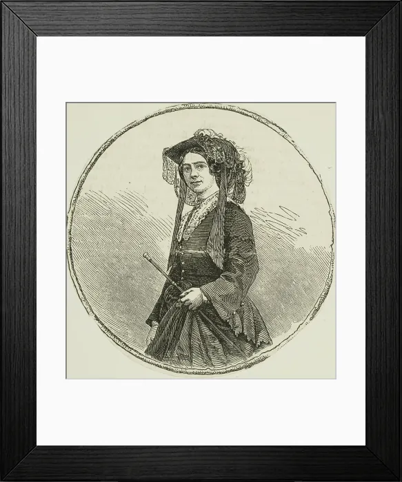 Framed Print : Woman with riding crop, 1865. Creator: Unknown Framed Print : Woman with riding crop, 1865. Creator: Unknown