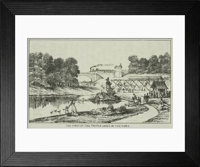 Framed Print : The First of the Triple Lakes in the Park at Alexandra Palace, 19th century. Creator: Unknown Framed Print : The First of the Triple Lakes in the Park at Alexandra Palace, 19th century. Creator: Unknown