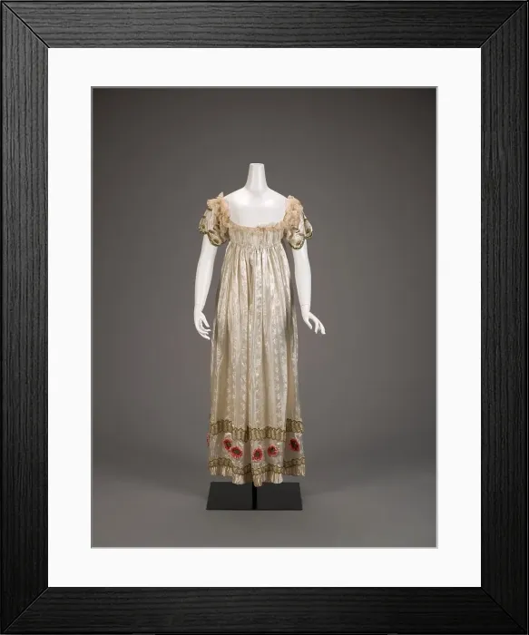Framed Print : Evening Dress, about 1815. Creator: Unknown