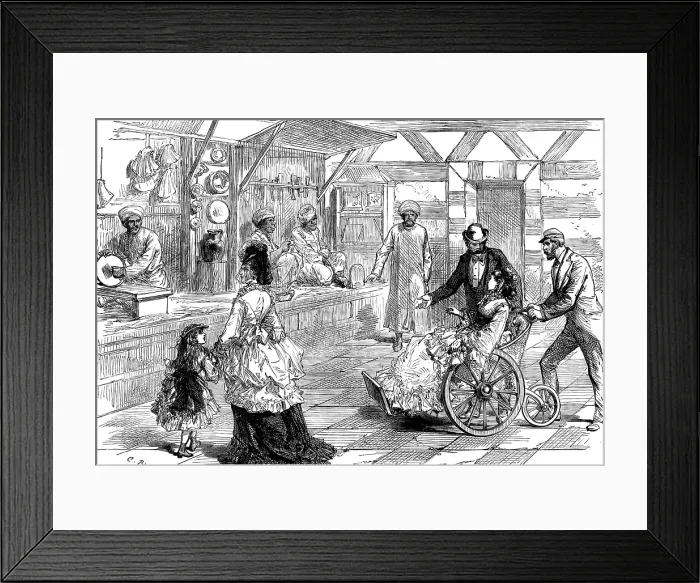 Framed Print : The Vienna Exhibition: workmen at the Egyptian Pavilion, 1873. Creator: Unknown Framed Print : The Vienna Exhibition: workmen at the Egyptian Pavilion, 1873. Creator: Unknown