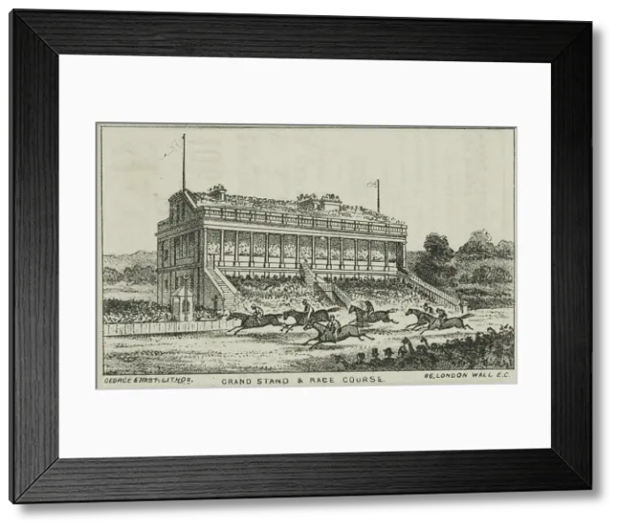 Framed Print : The Grand Stand and Race Course at Alexandra Palace, 19th century. Creator: George & Hast Framed Print : The Grand Stand and Race Course at Alexandra Palace, 19th century. Creator: George & Hast