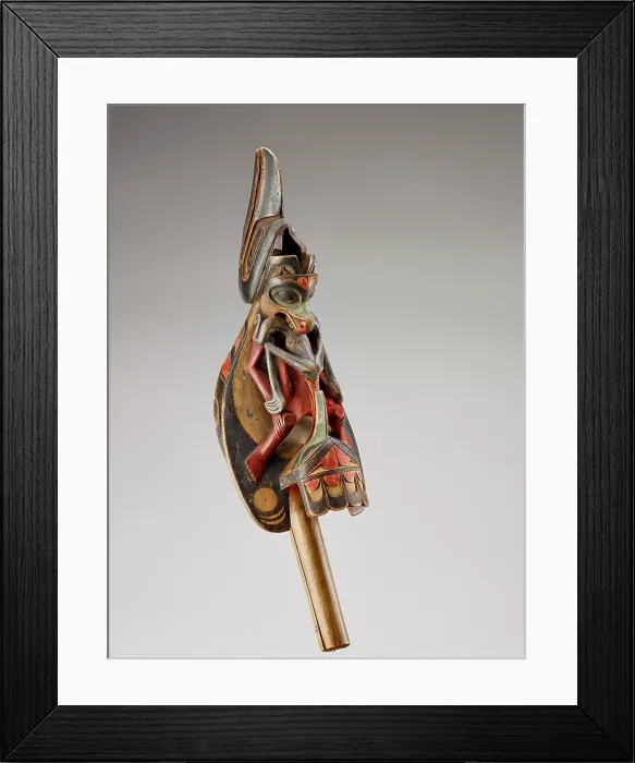Framed Print : Ritual dance rattle in the form of a raven, 1850-1885. Creator: Unknown Framed Print : Ritual dance rattle in the form of a raven, 1850-1885. Creator: Unknown