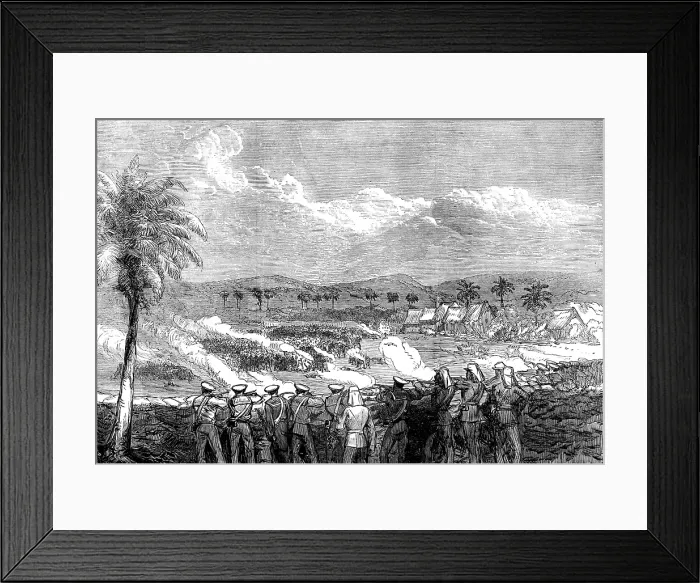 Framed Print : The Ashantee War: repulse of the Ashantees at Elmina by the British sailors and marines, 1873. Creator: Unknown Framed Print : The Ashantee War: repulse of the Ashantees at Elmina by the British sailors and marines, 1873. Creator: Unknown