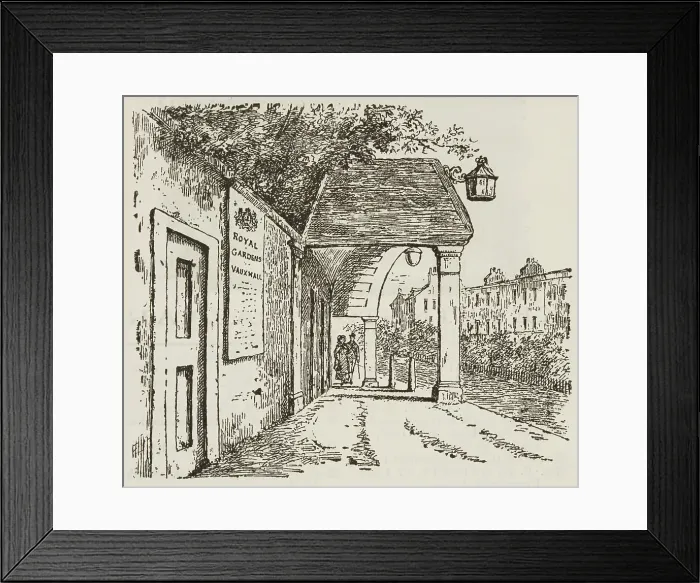 Framed Print : Entrance to Vauxhall Gardens, 1888. Creator: Unknown Framed Print : Entrance to Vauxhall Gardens, 1888. Creator: Unknown
