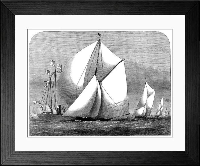 Framed Print : The cutter-yacht Kriemhilda winning Her Majesty's Cup at the Royal Albert Yacht Club Regatta, 1873. Creator: Unknown. The cutter-yacht Kriemhilda winning Her Majesty's Cup at the Royal Albert Yacht Club Regatta, 1873. Creator: Unknown Framed Print : The cutter-yacht Kriemhilda winning Her Majesty's Cup at the Royal Albert Yacht Club Regatta, 1873. Creator: Unknown. The cutter-yacht Kriemhilda winning Her Majesty's Cup at the Royal Albert Yacht Club Regatta, 1873. Creator: Unknown