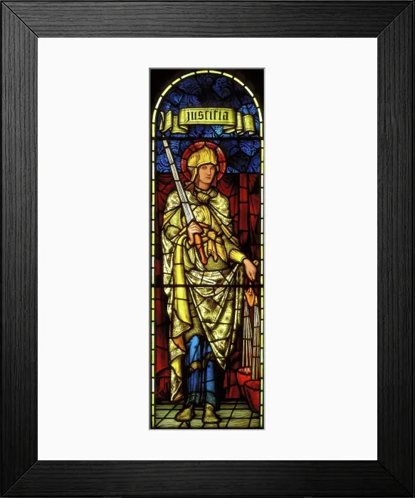 Framed Print : Justitia (Justice), 1894-1895. Creators: Sir Edward Coley Burne-Jones, Morris & Co Framed Print : Justitia (Justice), 1894-1895. Creators: Sir Edward Coley Burne-Jones, Morris & Co